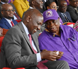 File image of President William Ruto and Francis Atwoli.